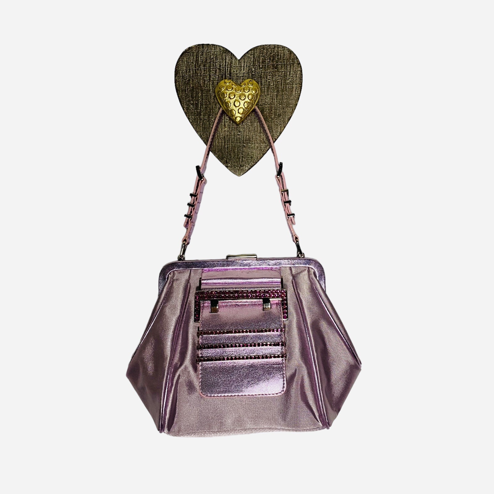 Charles David Designer Handbag Clutch Mini Lavender Purse Spring Y2K Purple Smal