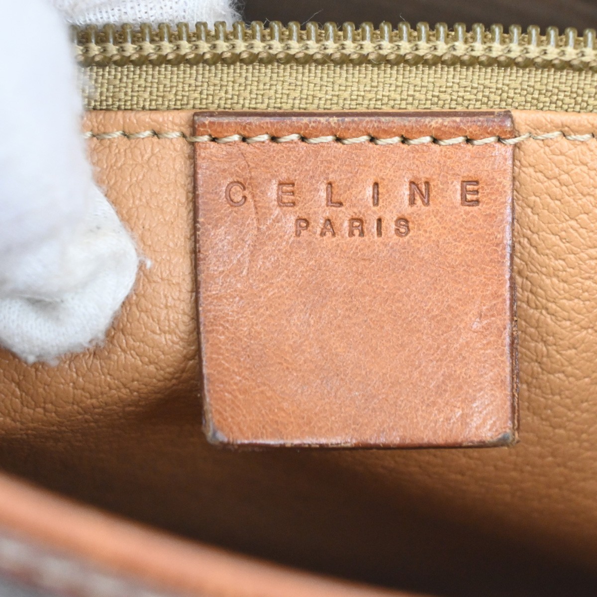 CELINE Logo Macadam Pattern Shoulder Tote Bag PVC Leather Brown GHW 33KC141