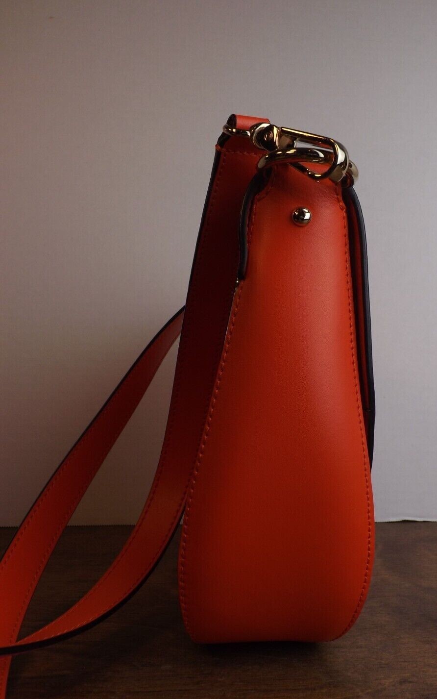 Kate Spade New York Doreen Leather Crossbody Purse Orange / Pink Accent & Strap