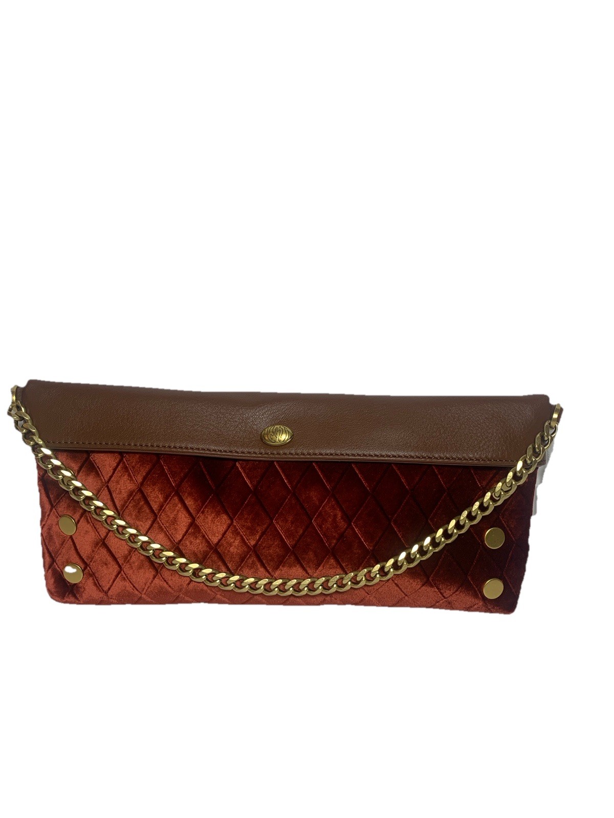 New Hammitt Invitation Clutch Bag Monarch Velvet Antique Gold Dust Bag