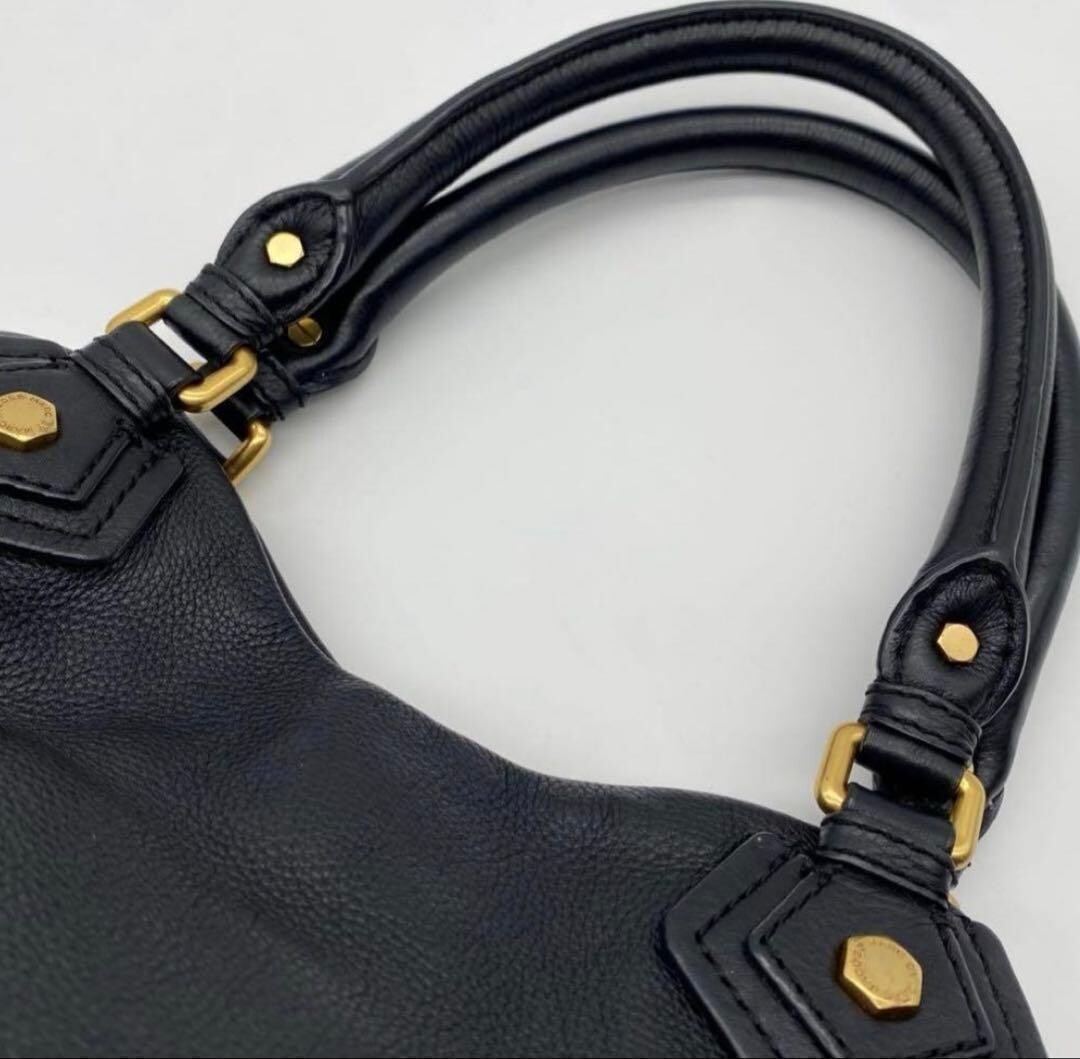 Marc Jacobs Marc by Jacobs Black Leather 2 Way Tote Bag Q Baby Groove Y2K