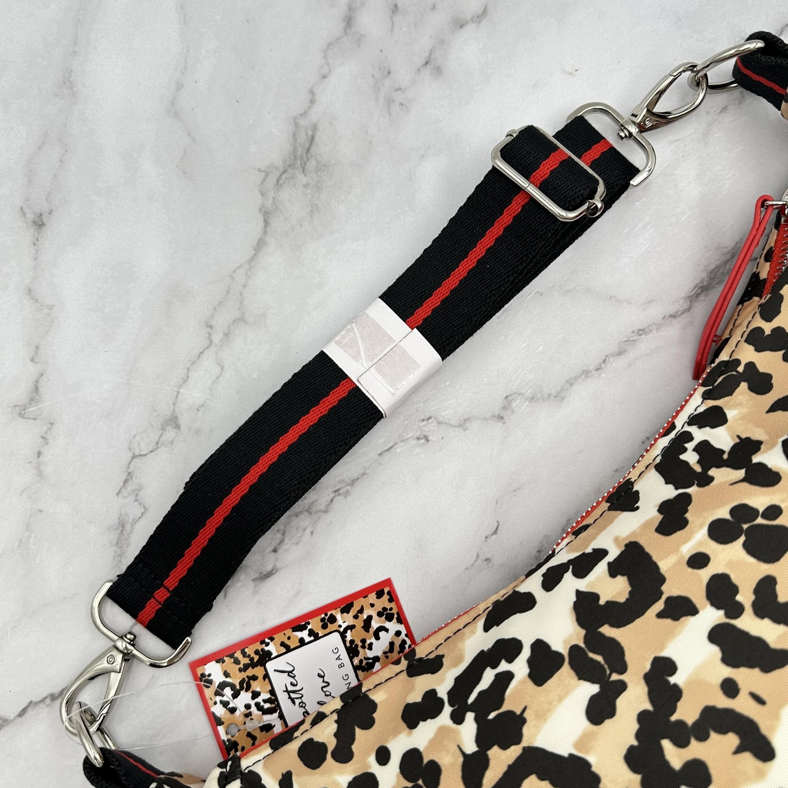 Brighton Spotted Love Swing Bag Womens Medium Brown Leopard Print Crossbody