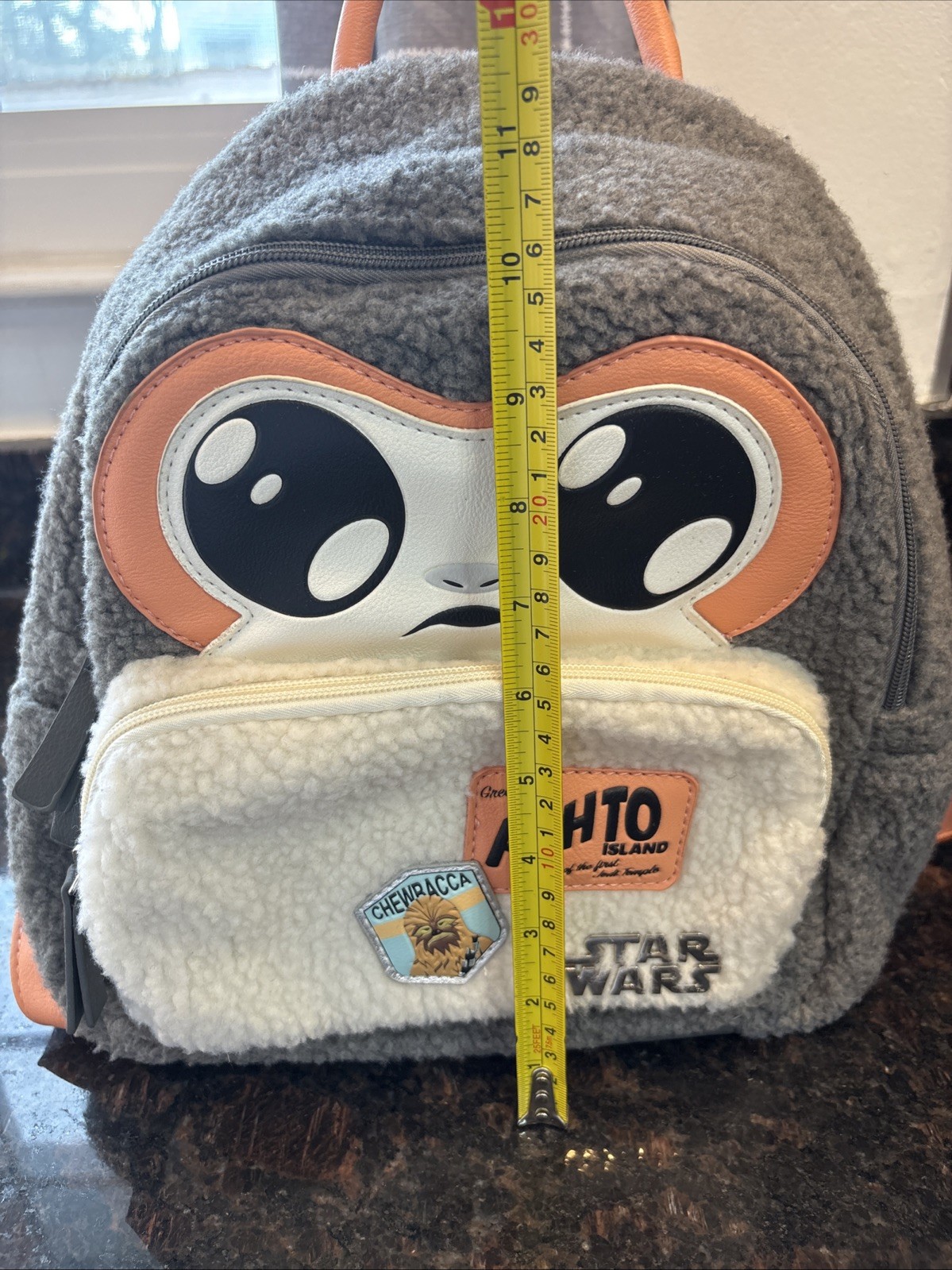 Bioworld Star Wars Porg Sherpa Mini Backpack Kids Teen Gray Chewbacca Achto