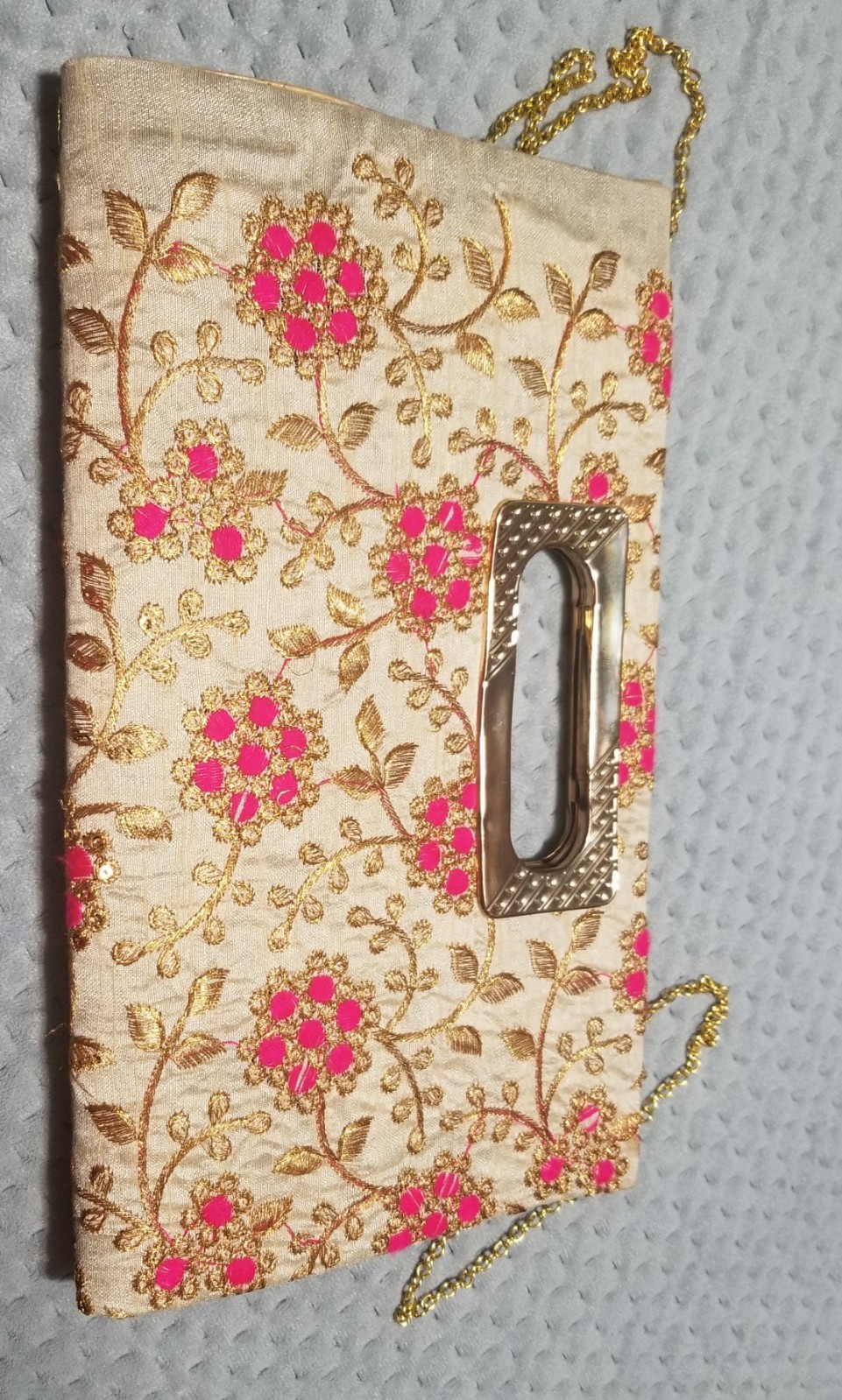Embroidered Floral Handbag For Women. Made In India. 11 1/2″ X 7″.