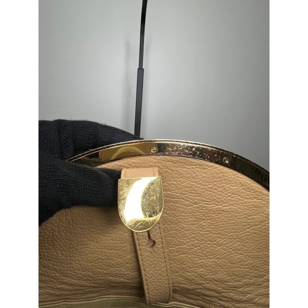 See by Chloe Beige Pebbled Leather Satchel Top Handle Authenticated