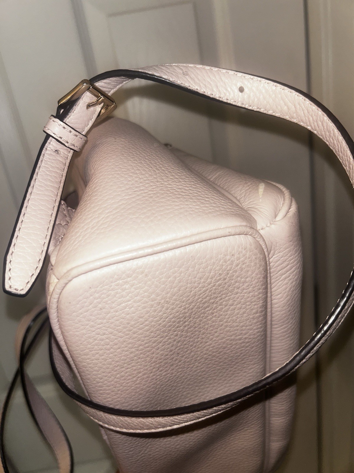 Michael Kors Pink Pebbled Small Backpack Gold Hardware Zip Pockets Strap
