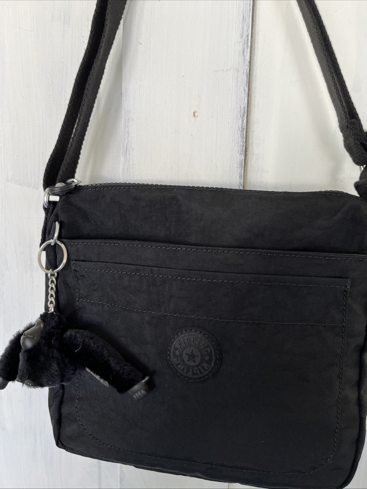 Kipling Sebastian Crossbody Bag Black With Adriaan Monkey NWOT