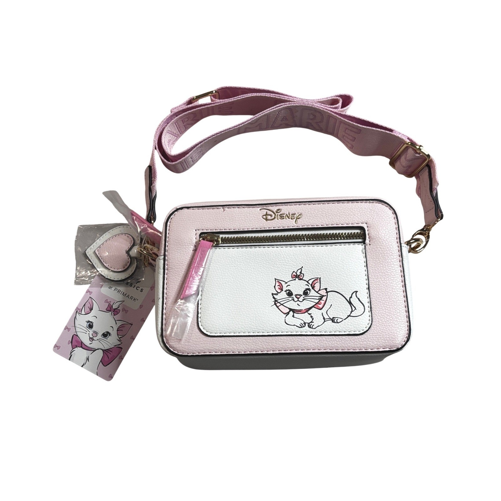 Disney Marie Aristocats Pink Crossbody Camera Bag Primark NWT White Cat Purse