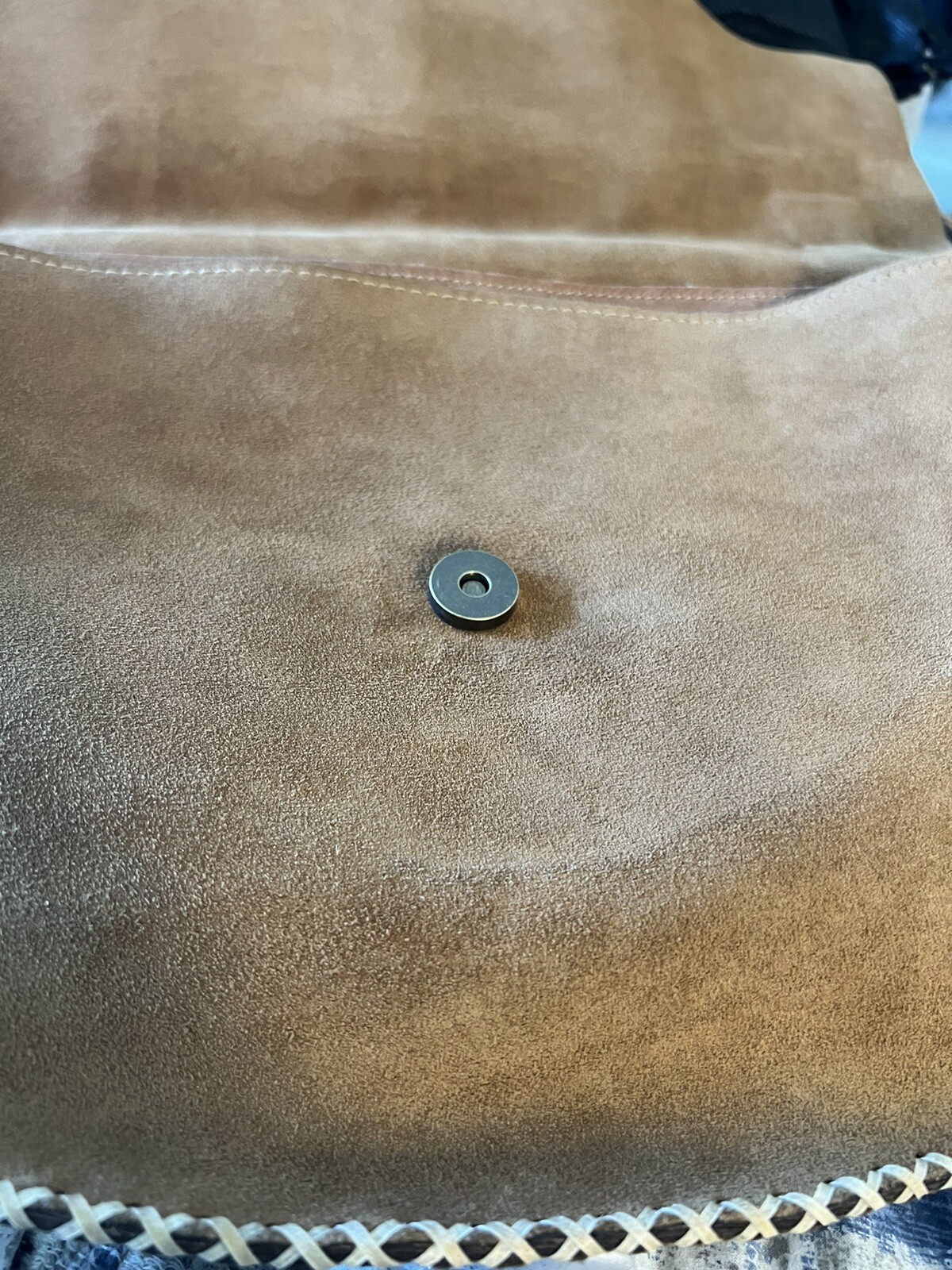 Handmade craftsman shoulder chain natural suede and cow skin bag imported argent