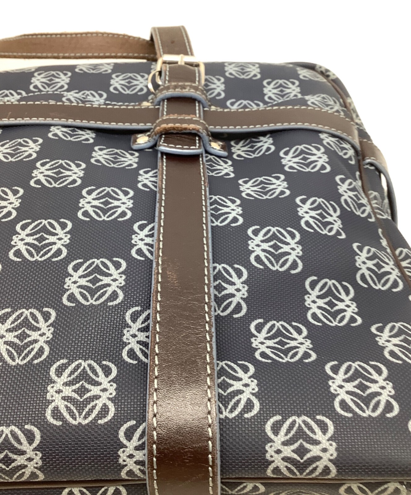 LOEWE Boston bag Navy Authentic From Japan