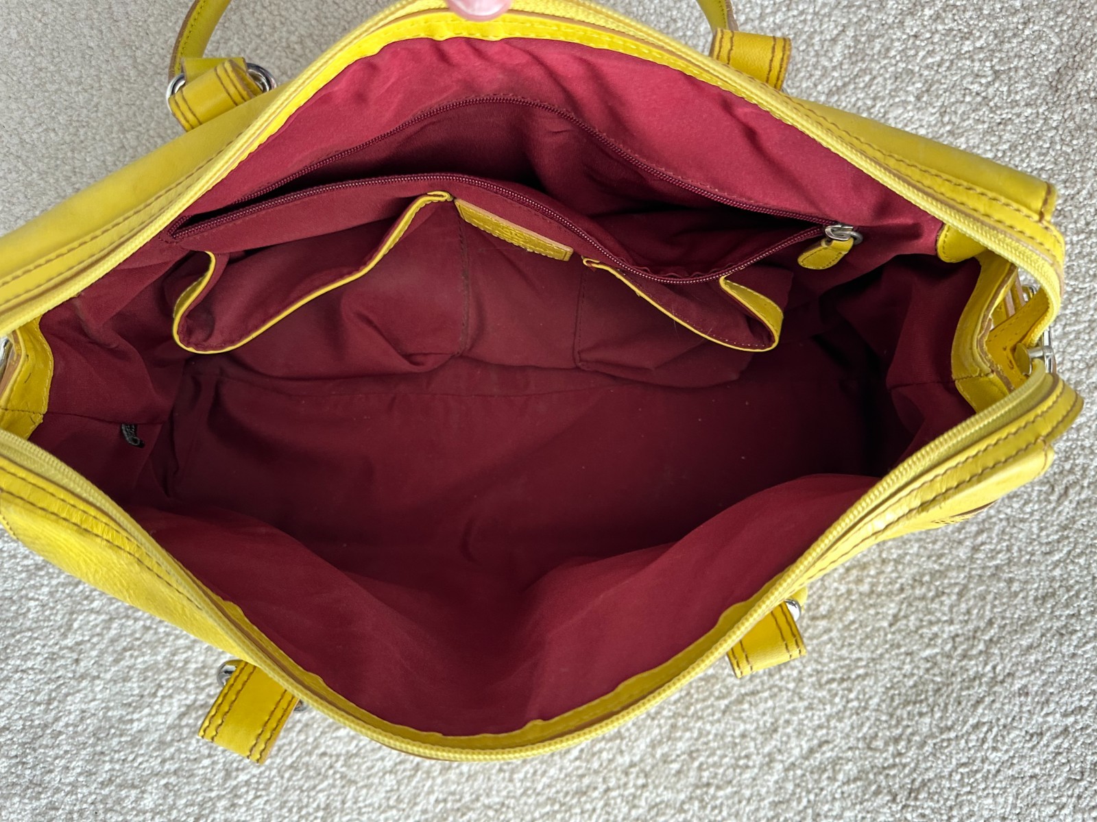 Cole Haan Yellow Leather saddle-style Purse HandBag