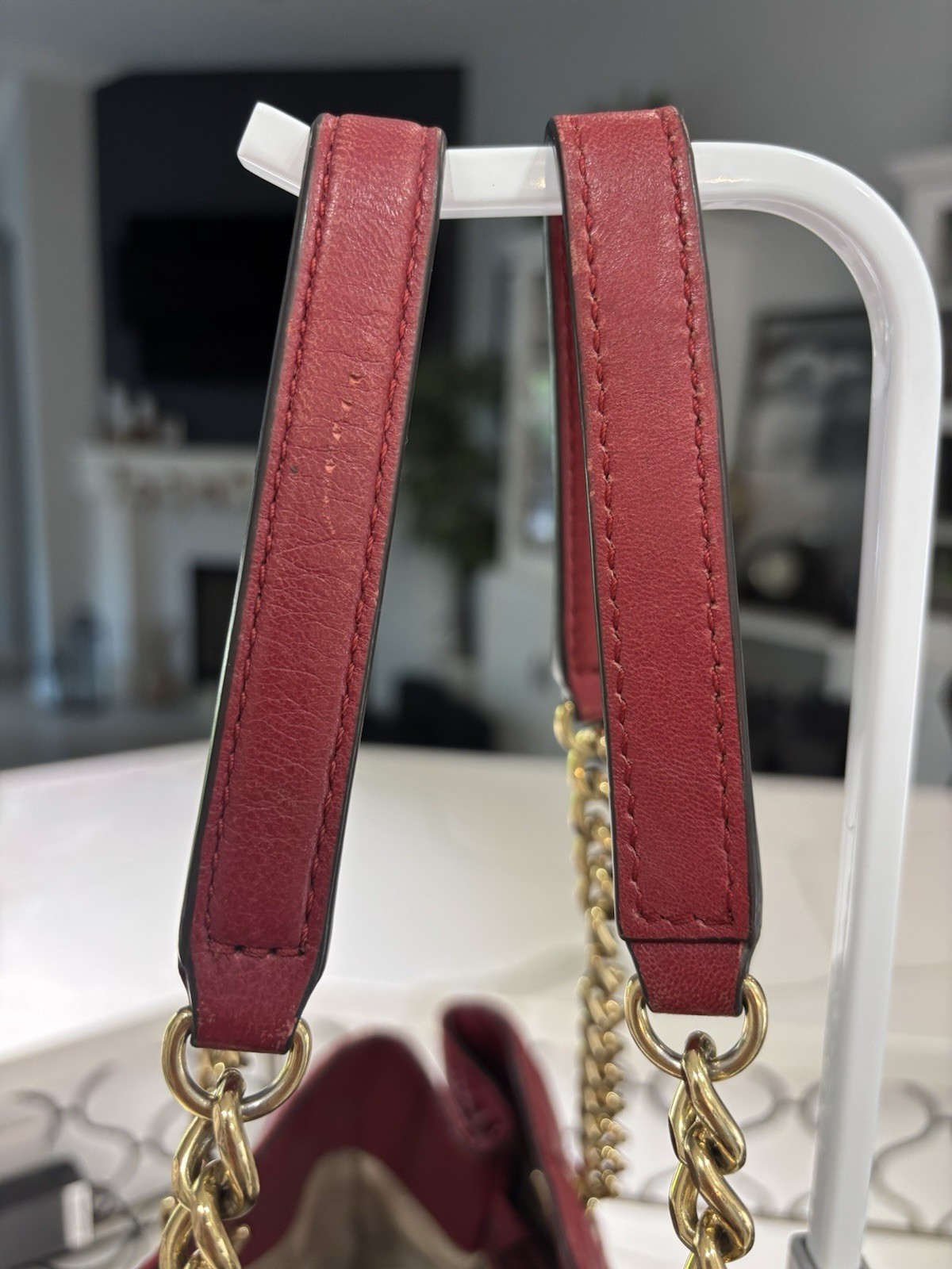 Michael Kors SUSANNAH Red Quilted Tote Handbag
