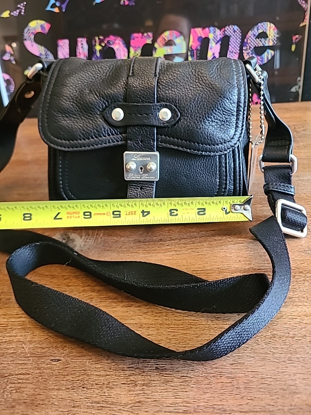 Classic Small Black Leather Crossbody Bag Lauren Ralph Lauren 1967 series