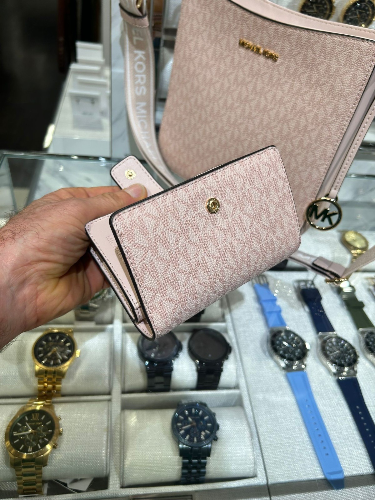 Michael Kors Small Bag Purse Messenger Shoulder Crossbody Handbag + Wallet Pink