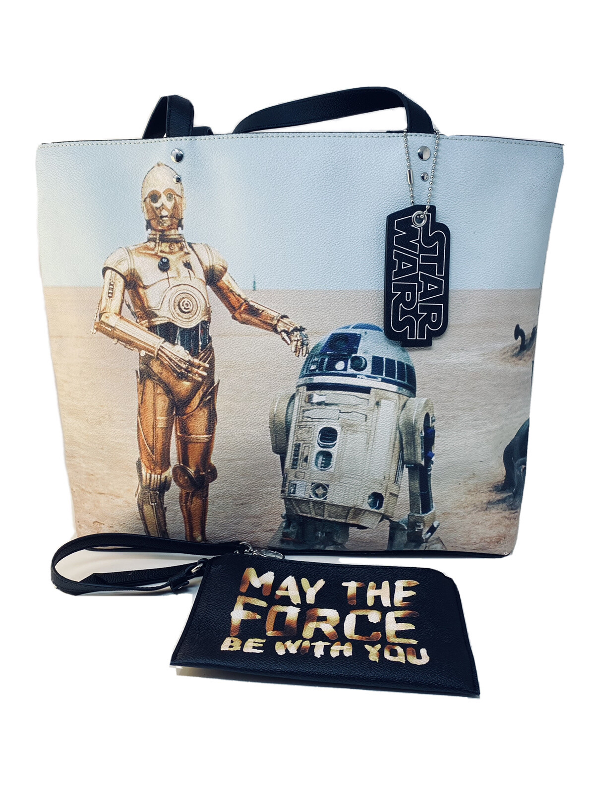 Star Wars Tote Bag With Wristlet Kohl’s R2D2 C3PO Tatooine Episode IV New Hope