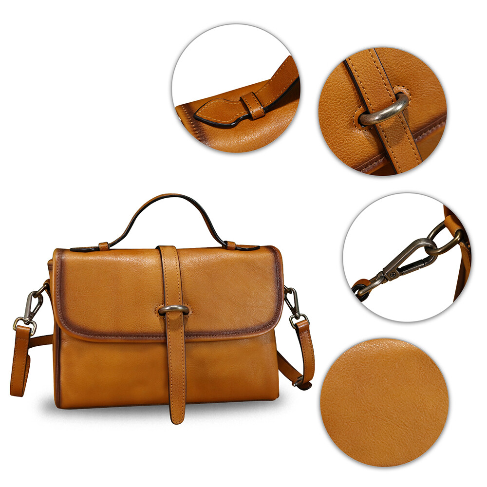 Genuine Leather Shoulder Bag Handbags Women Vintage Leather Crossbody Bag Purses