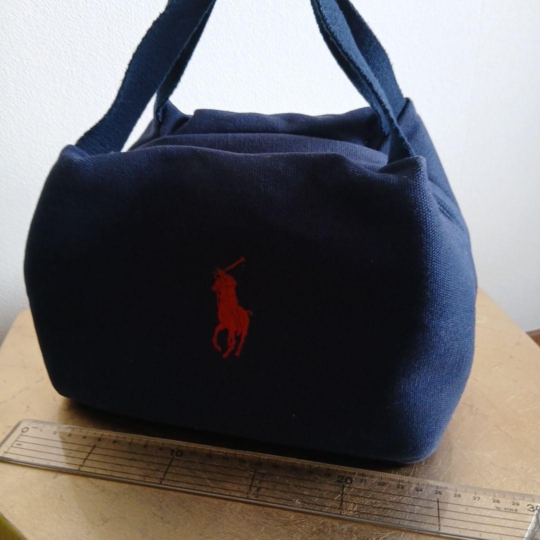 POLO RALPH LAUREN navy canvas tote bag