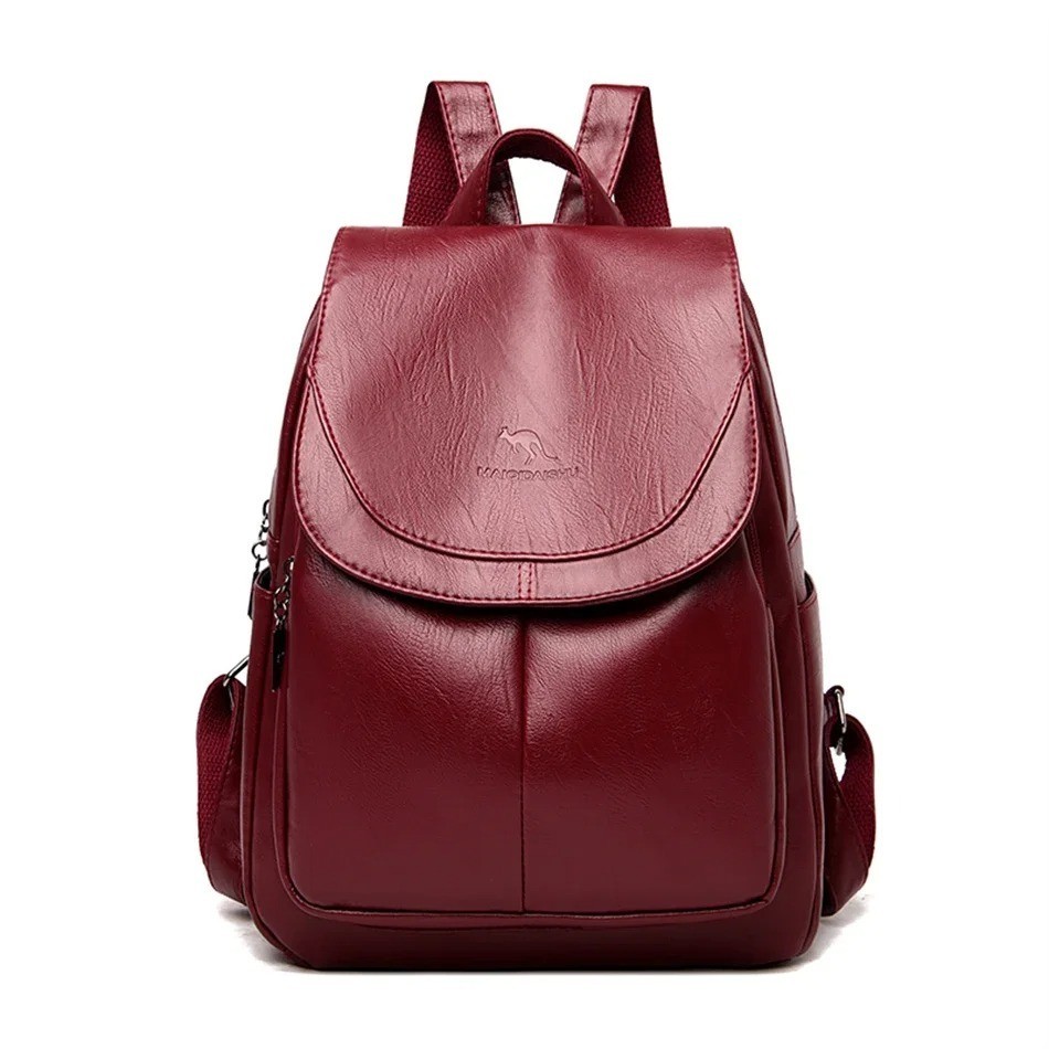 Anti-theft Soft Leather Backpack Women Vintage Shoulder Bag Ladies High Capacity