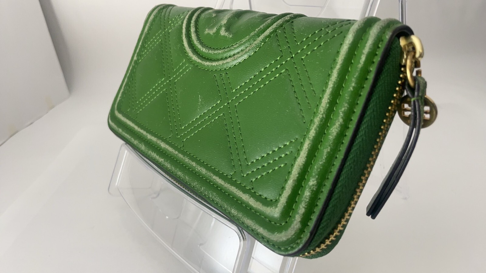 Tory Burch Women Leather Green Long Wallet 20 X 11 cm / 10.5 X 4.1 Inch