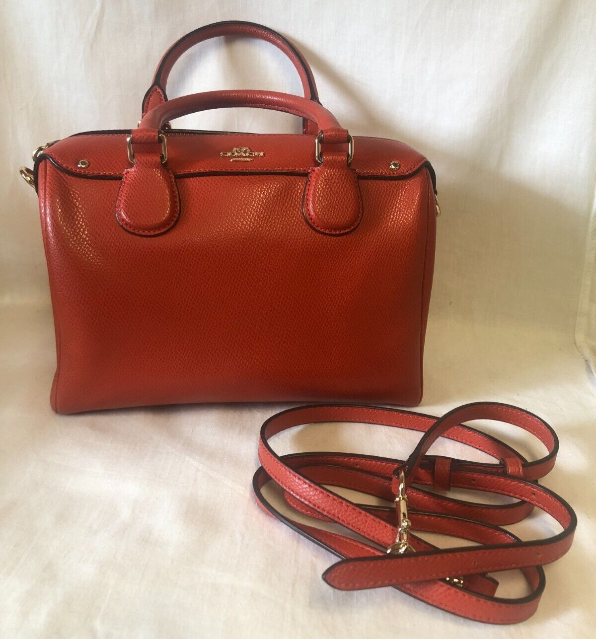 Coach Satchel Crossgrain Leather Orange No Flaws Clean No signs of use