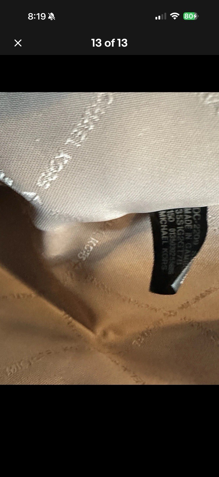 Michael Kors Gilly Large Jet Set Drawstring Top Zip Tote White Brown Monogram
