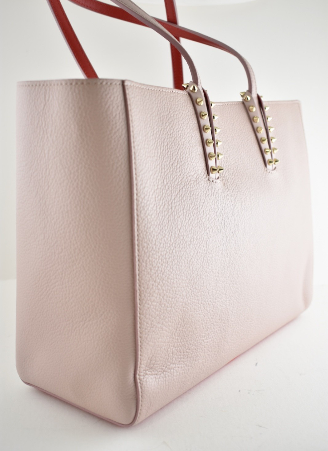 Christian Louboutin Cabata Small Tote Vintage Rose Pink Leather Shoulder Bag