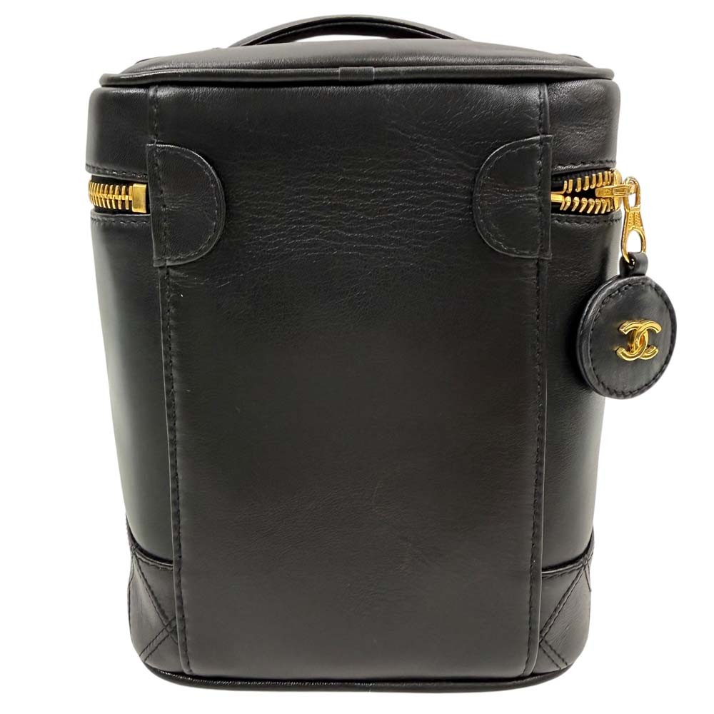Chanel Bicolore Vanity Bag A01619 Lambskin Leather Black Women’s #KNB1397