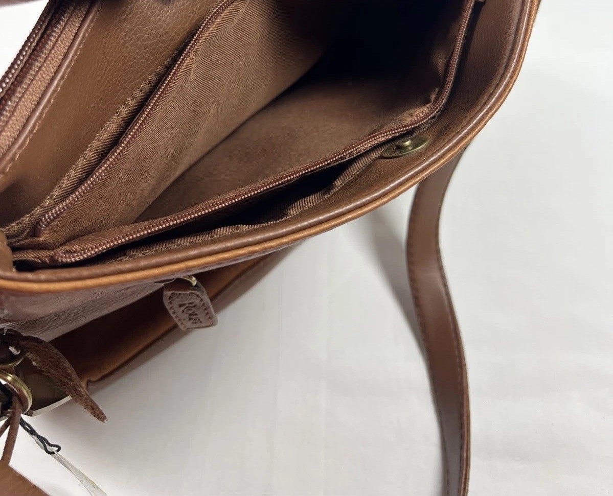 Rolfs Genuine Leather Tan Shoulder Bag Purse Handbag Brand New w/ Tags $69