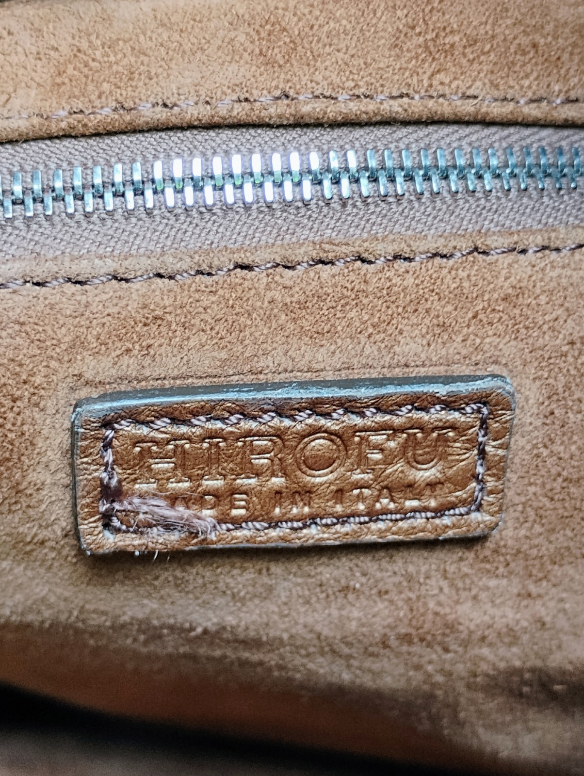 Hirofu Bag Purse Bronze Leather Purse Leather Suede Interior 👌 Condition