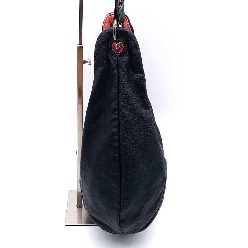 DIESEL One Shoulder Bag Leather Black Pink Vintage From Japan
