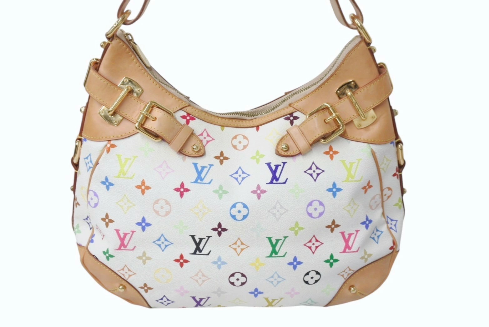 LOUIS VUITTON Greta Shoulder Bag Monogram Multicolore Multicolor White