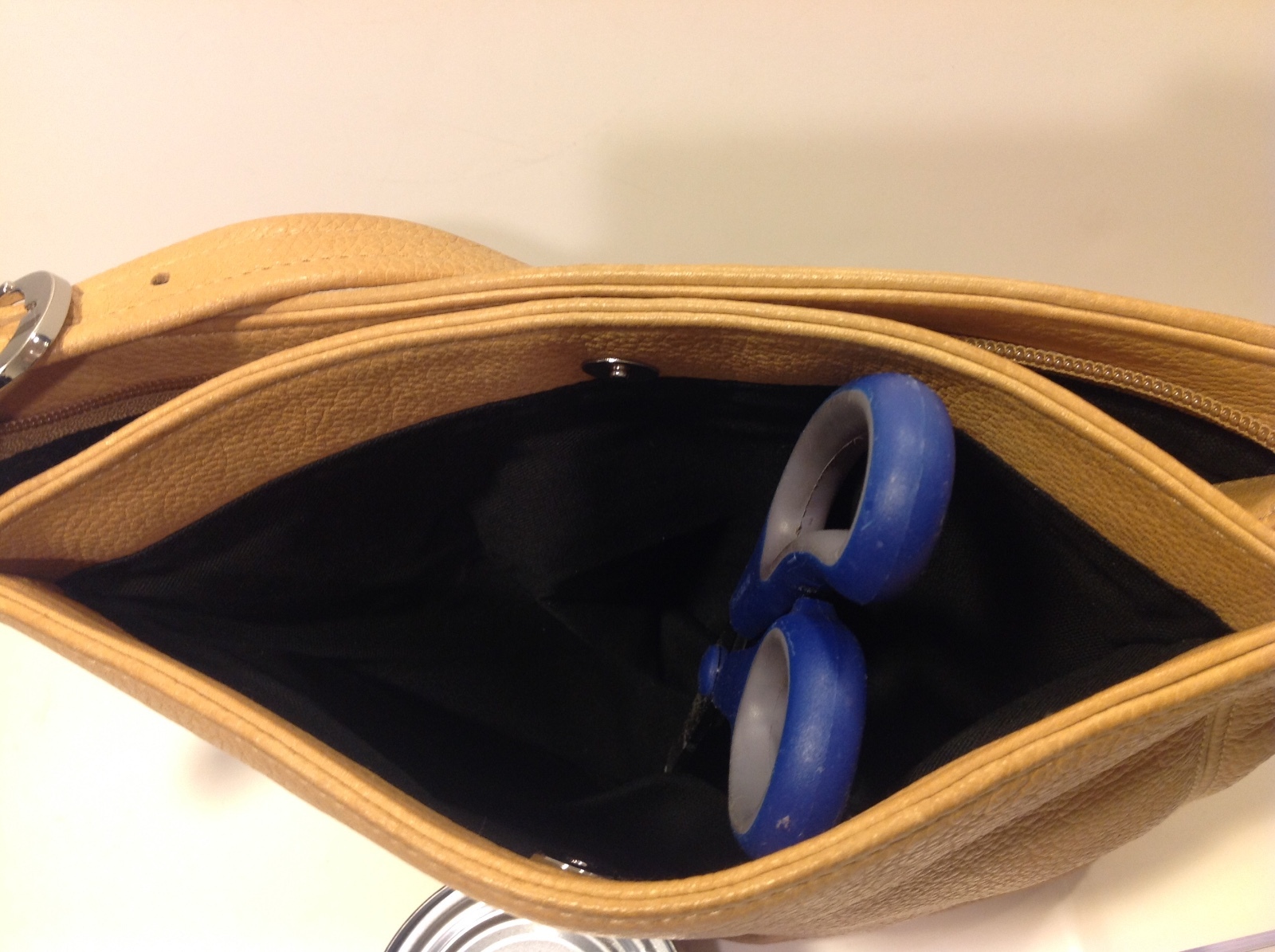Tiganello Suede Light Brown Leather Purse 9 X 9 X 3″ Inches w/ Shoulder Strap