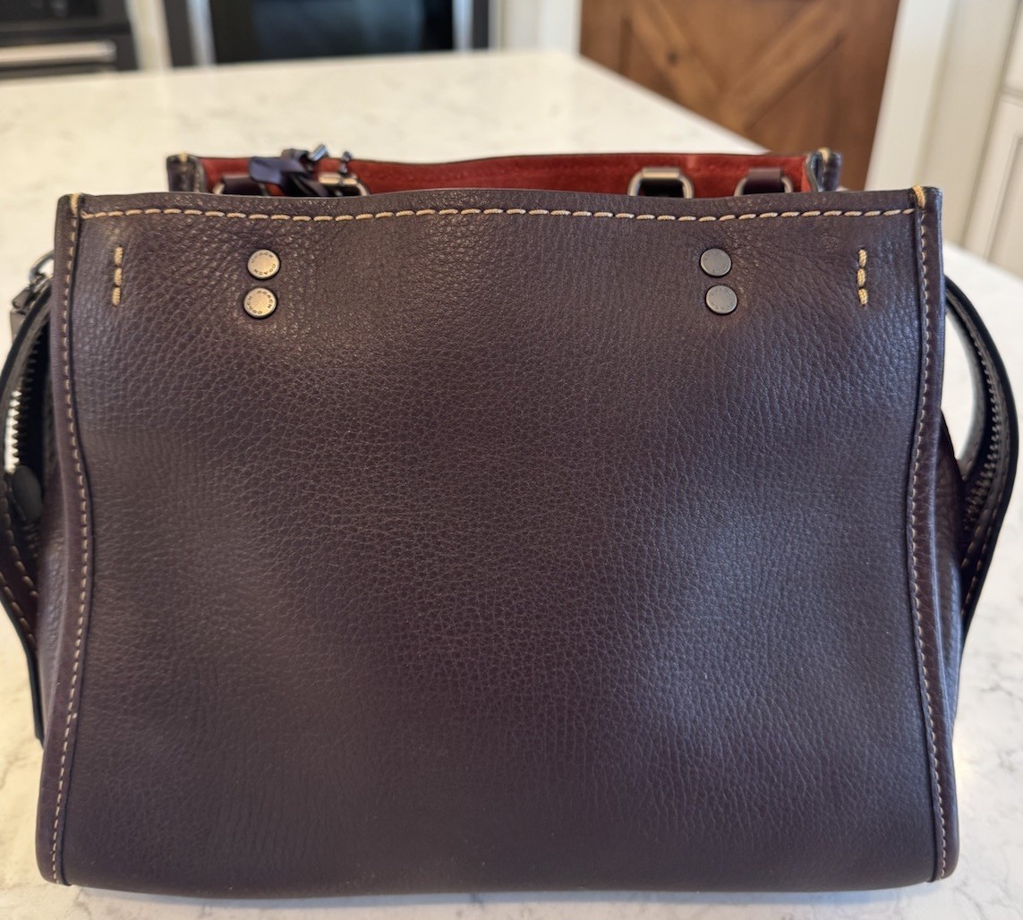 Coach Rogue 25 oxblood red Pebbled leather Satchel Top/shoulder Handle Zip Bag