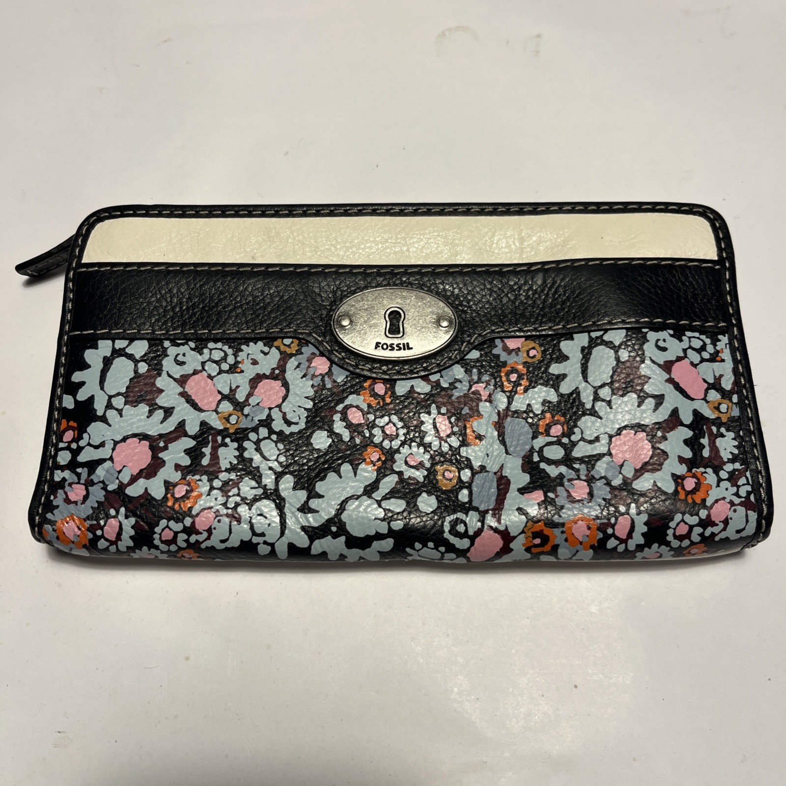 Large Fossil LOT Purse Wallet Floral Crossbody Shoulder Bag Boho Leather Canvas