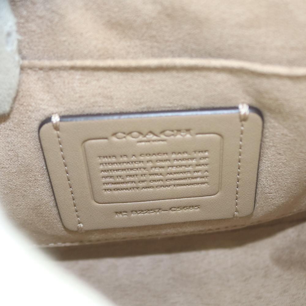 COACH Shoulder bag 2WAY Leather Beige C5685 Authentic From Japan
