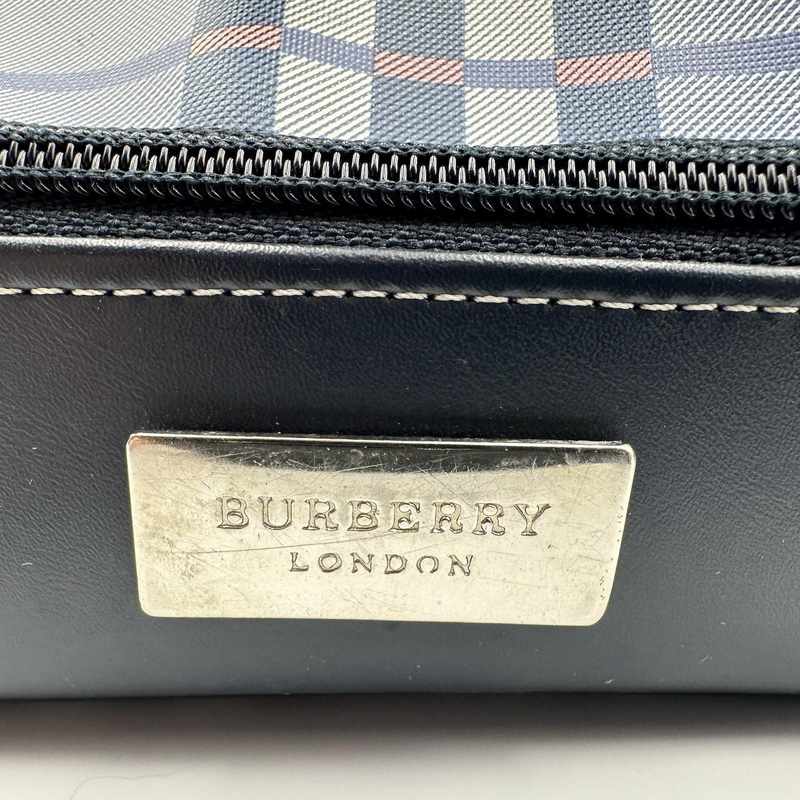 Burberry London Blue Nova Check Mini Backpack Y2K Plaid Cosmetic Travel Bag
