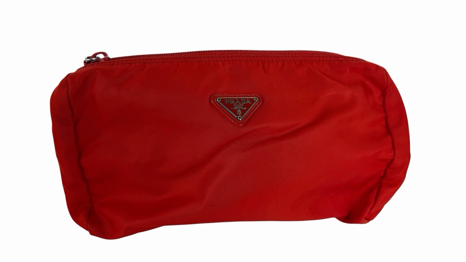 PRADA Nylon Pouch Red Triangle Logo Accessory Case
