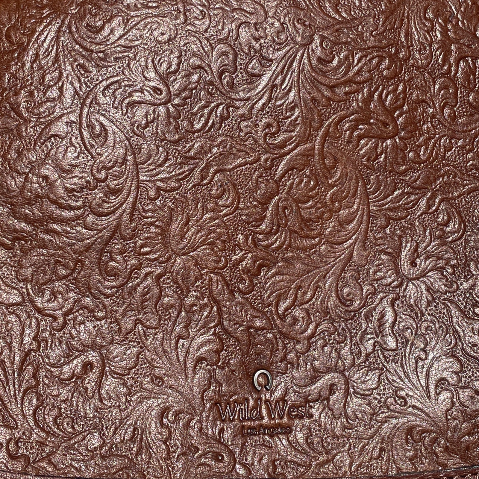 Wild West Los Angeles Genuine Leather Crossbody Bag Brown Western Boho Tooled