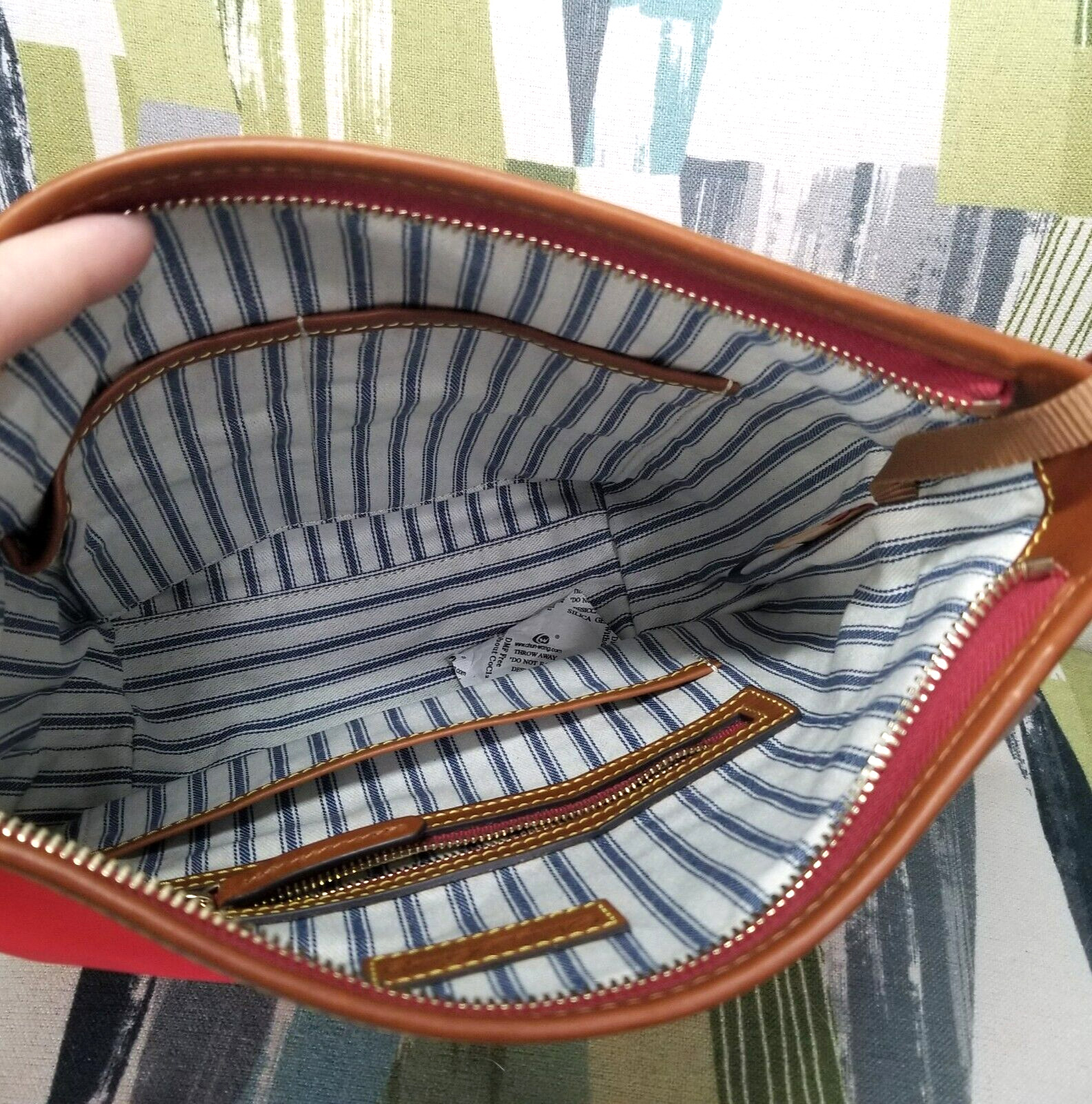 Dooney And Bourke Wayfarer Nylon Small Hobo Crossbody Shoulder Bag In Red
