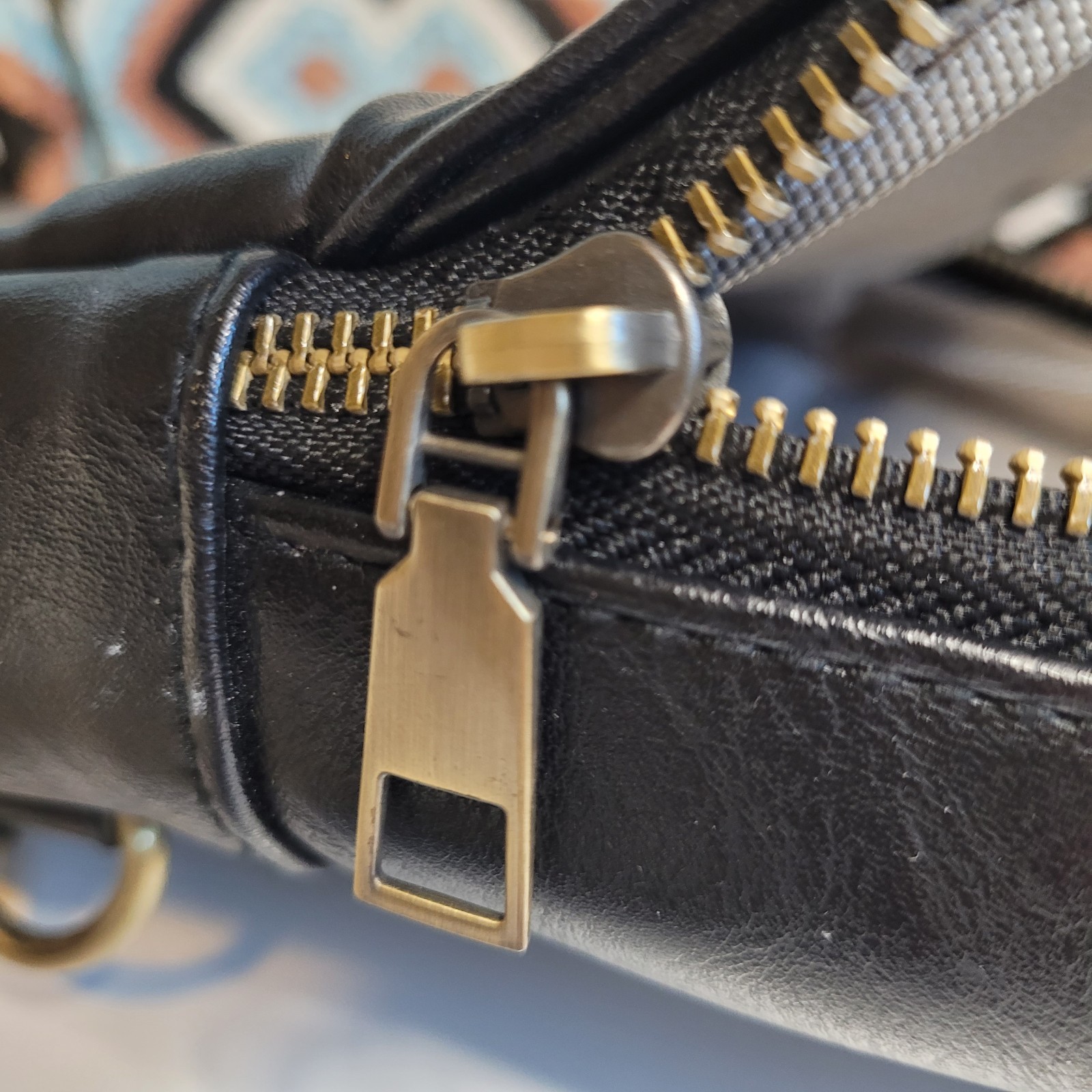 Black Vegan Leather Sling Bag with Guitar Strap Unbranded Nice! See Description!