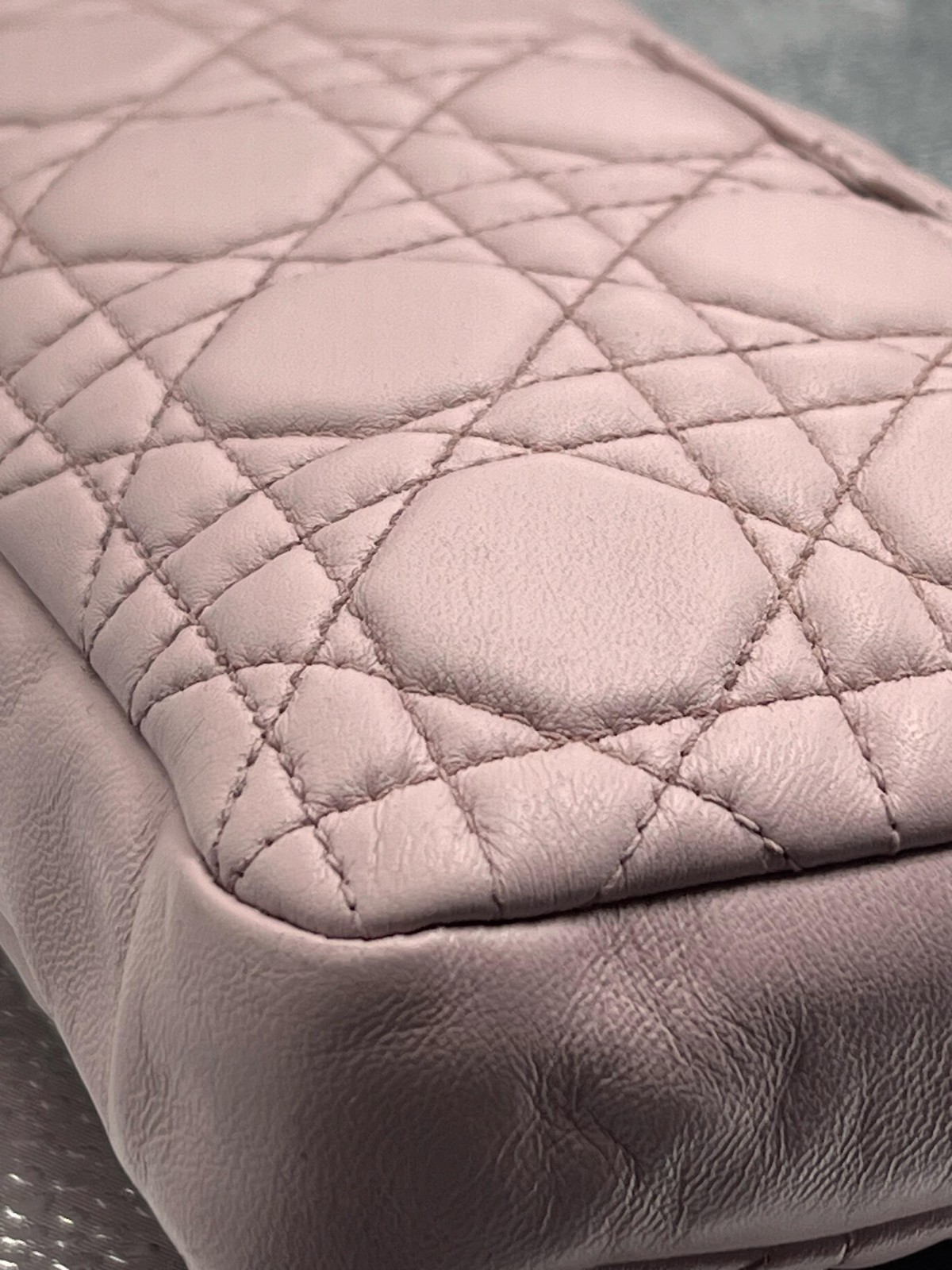 Dior Miss Dior Chain Shoulder Bag Light Pink Lambskin Leather Cannage Quilting