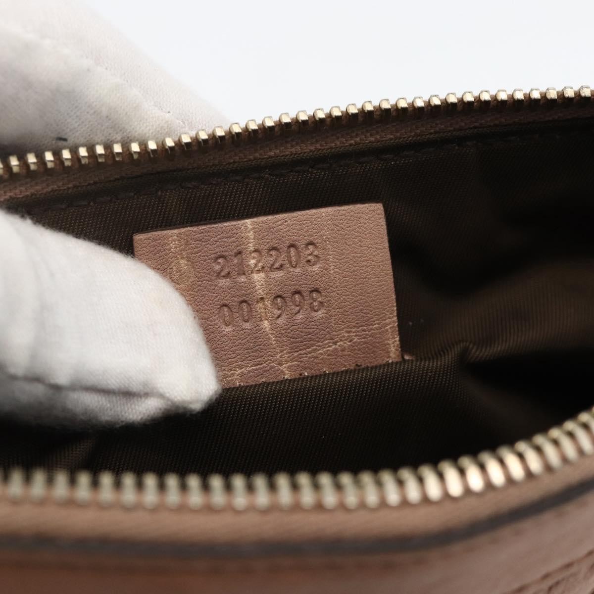 GUCCI GG Canvas Guccissima Pouch Leather Pink Gold 212203 Auth ka3934