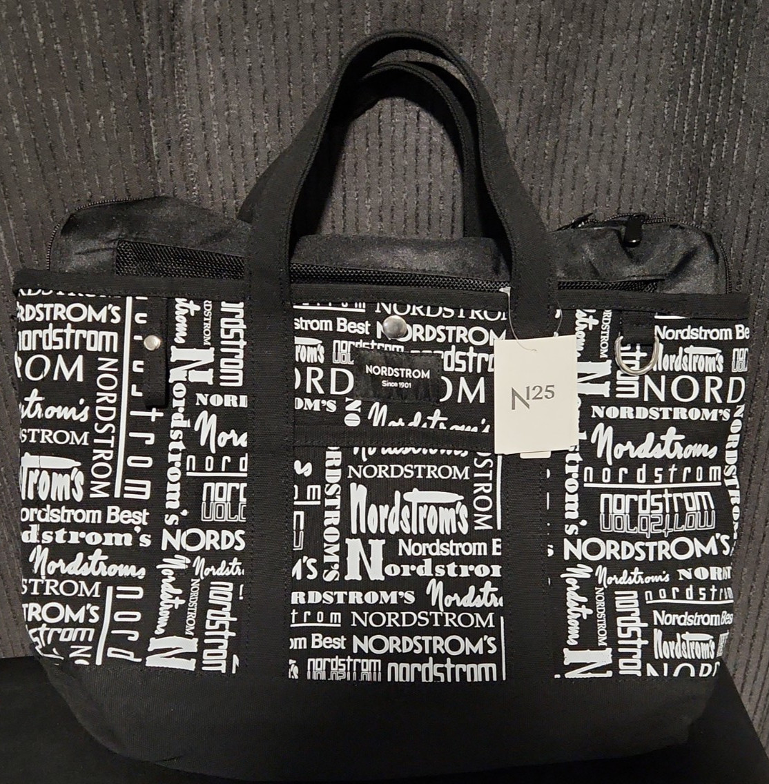 Nordstrom 125th Anniversary Tote Bag Set 3 Packing Nesting Cubes Travel Black