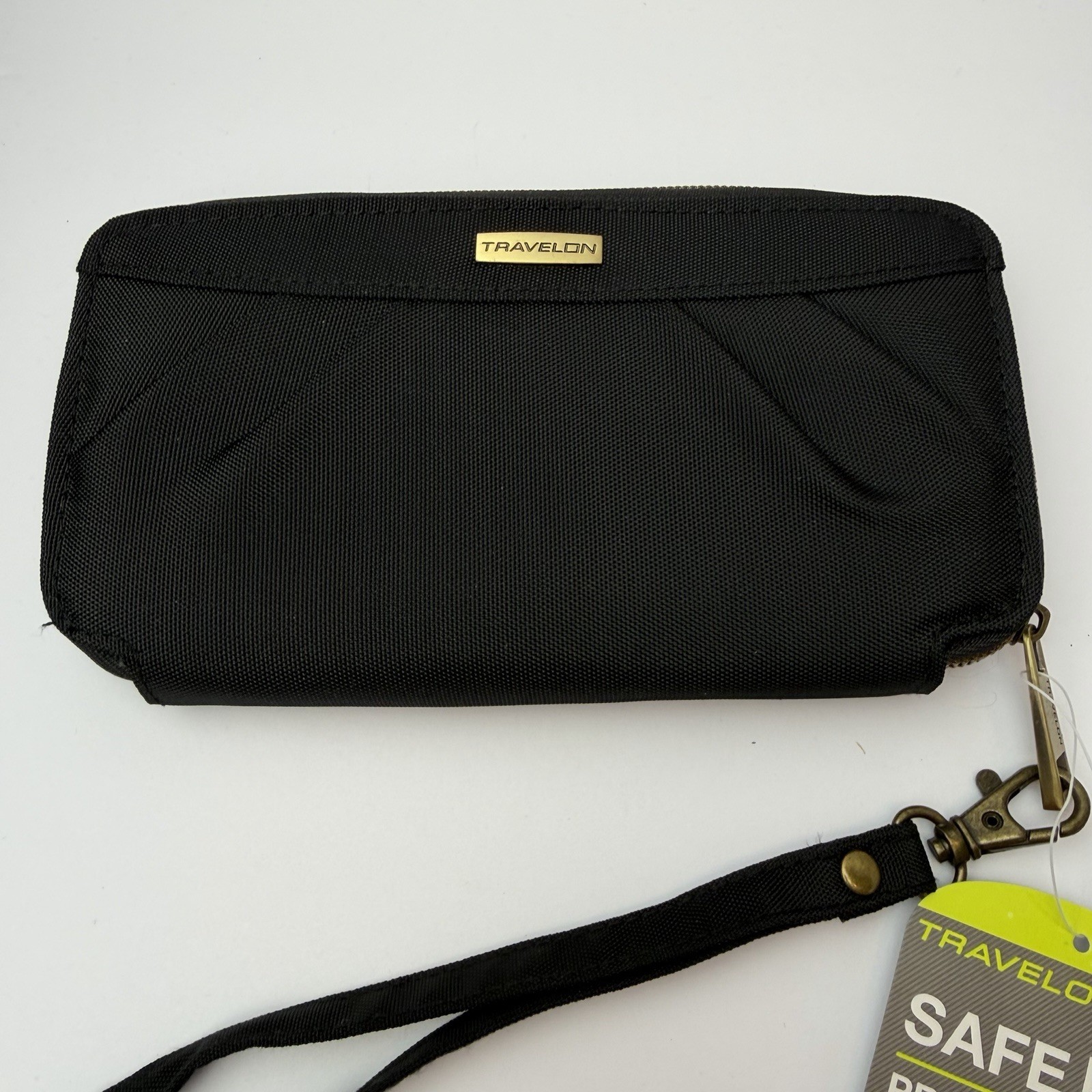 Travelon RFID Blocking Anti-theft Wristlet Clutch Wallet Black Travel NWT