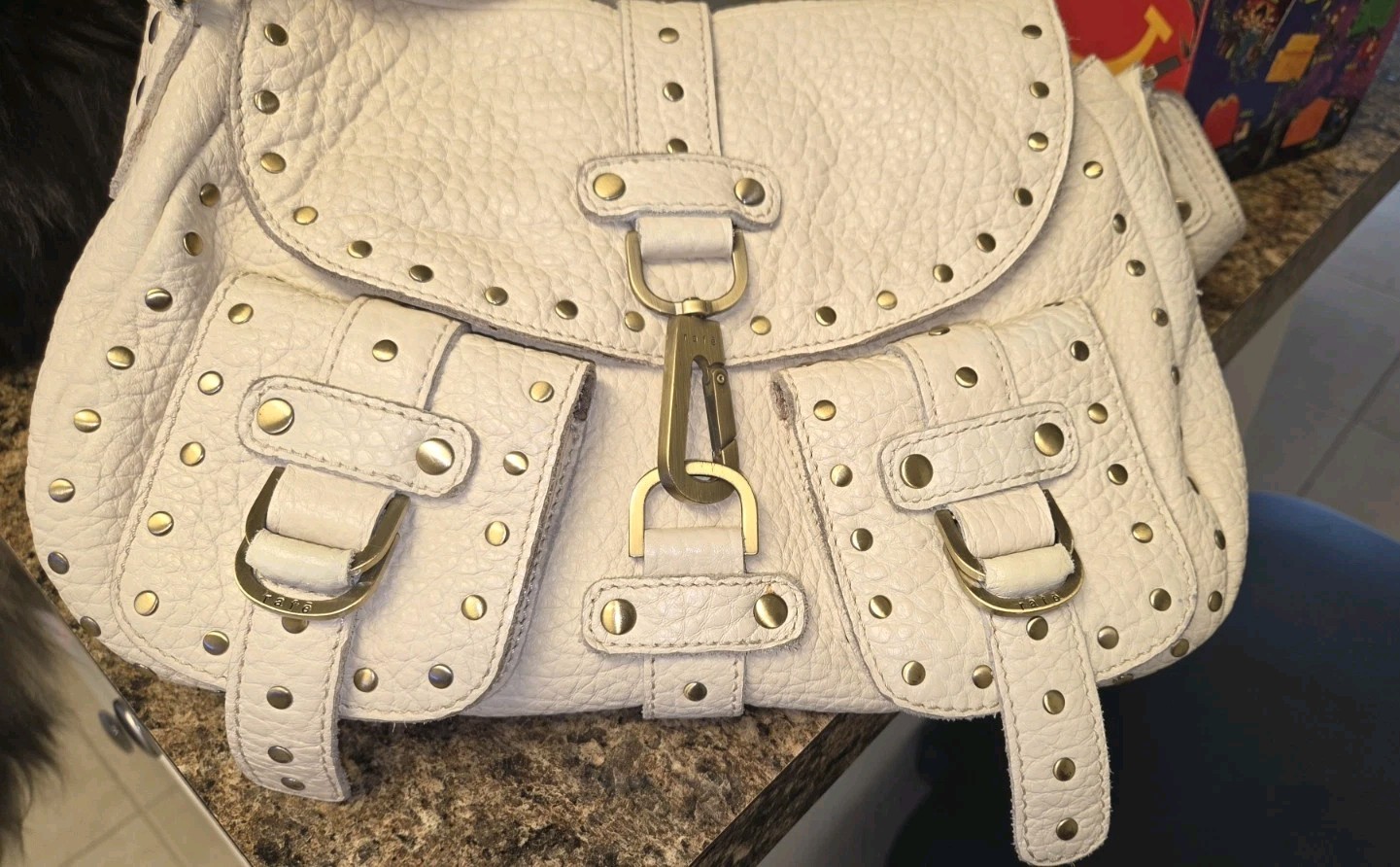 Rafe New York Pebble Leather / Studded Hobo Shoulder Bag