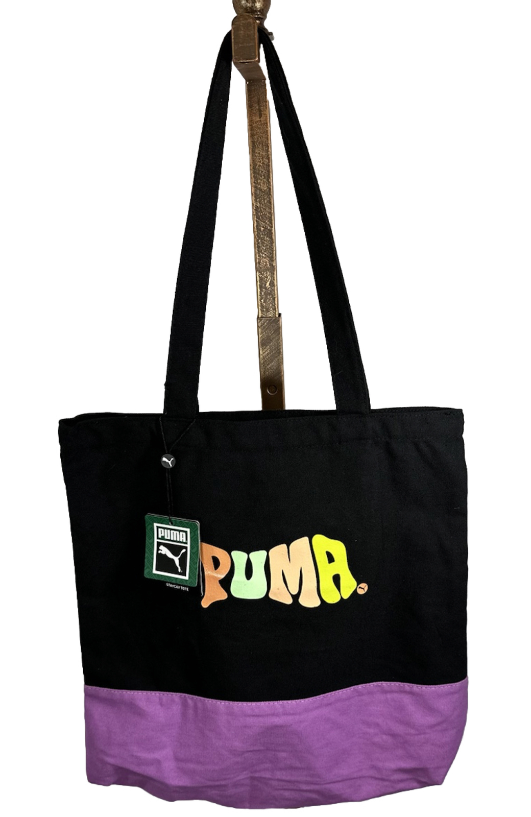 Tote Bag Staycay Puma Black Purple Yellow Brand New Cotton Blend
