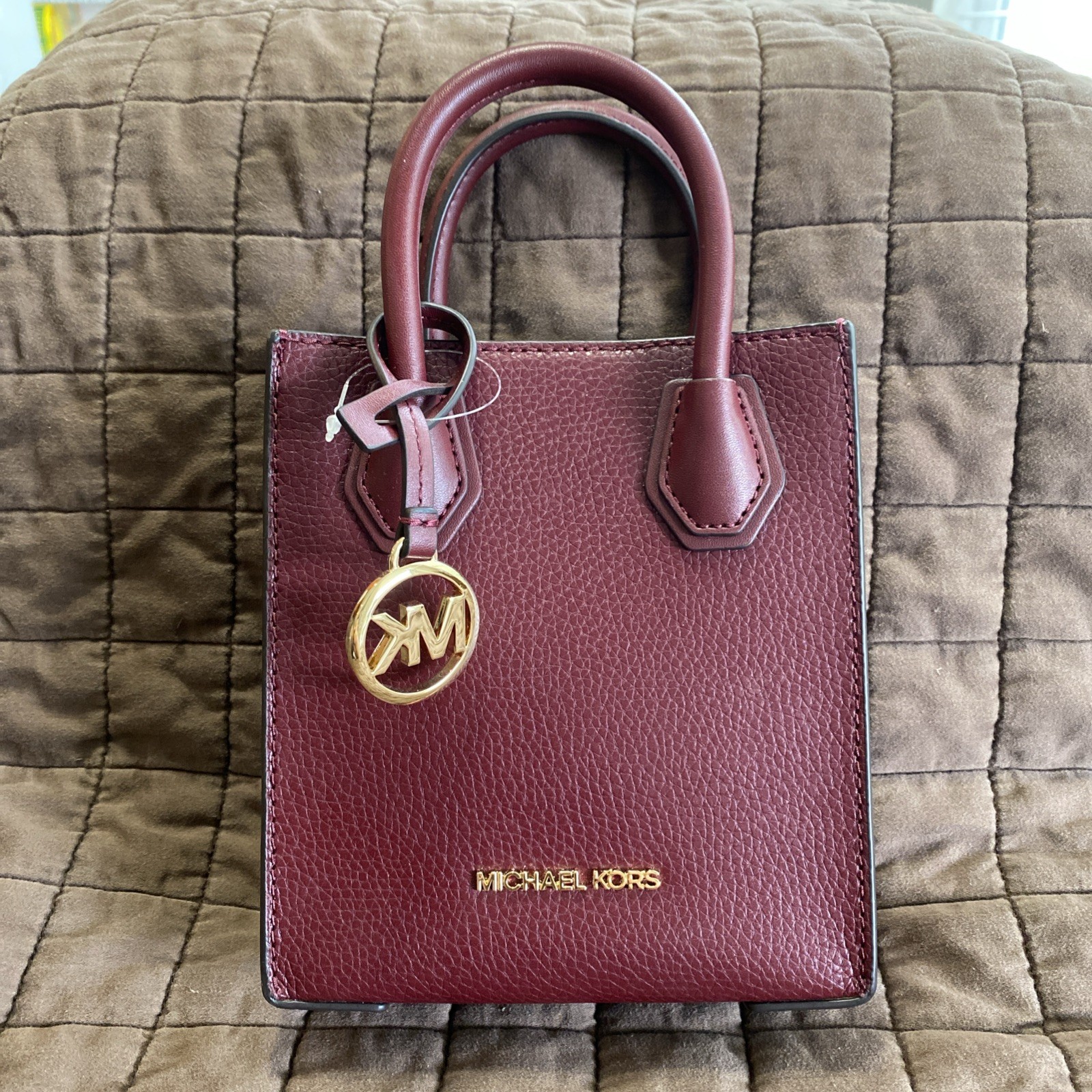New Michael Kors Mercer XS Mini Shopper Leather Crossbody Bag Purse