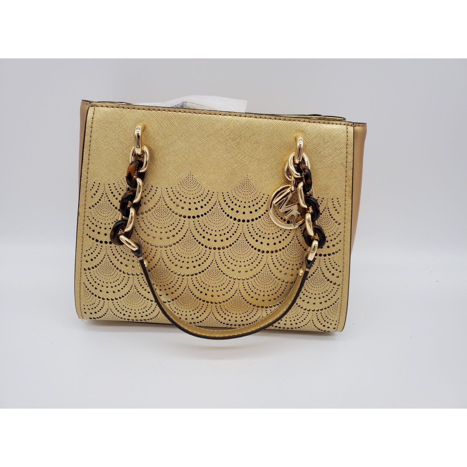 NWT MICHAEL KORS Sofia Tote Bag – Gold 35F8GO54T2M