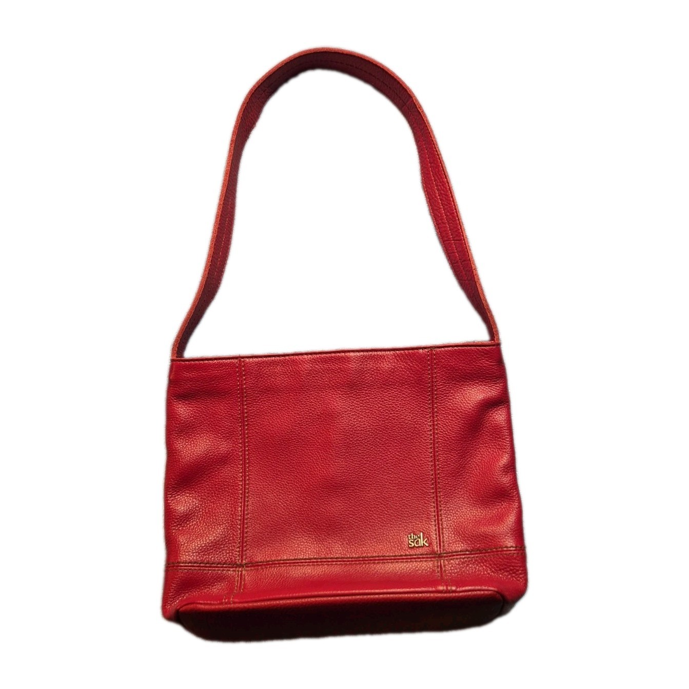 SAK Red Leather Shoulder Bag/Purse 12 Inch X 10 Inch 4 Inch Deep