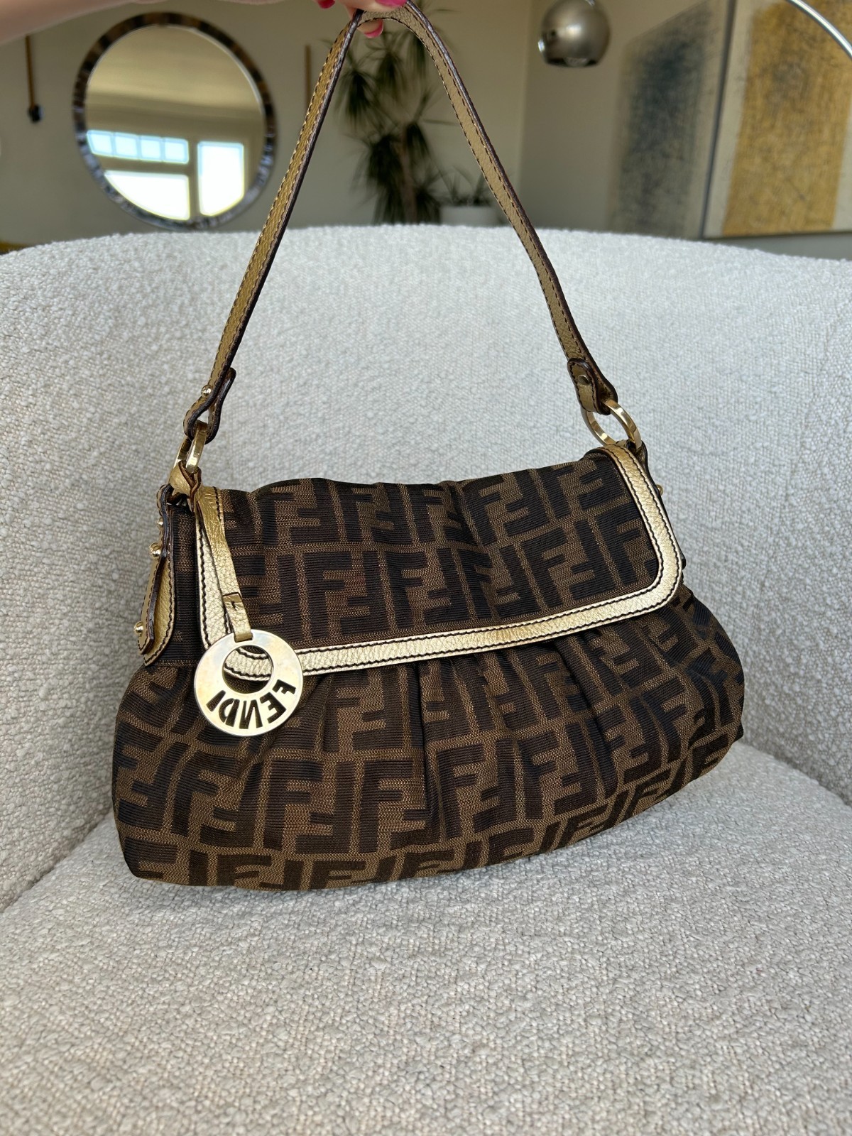 Authentic Fendi Zucca Chef shoulder bag in pristine condition, OG tag & dust bag